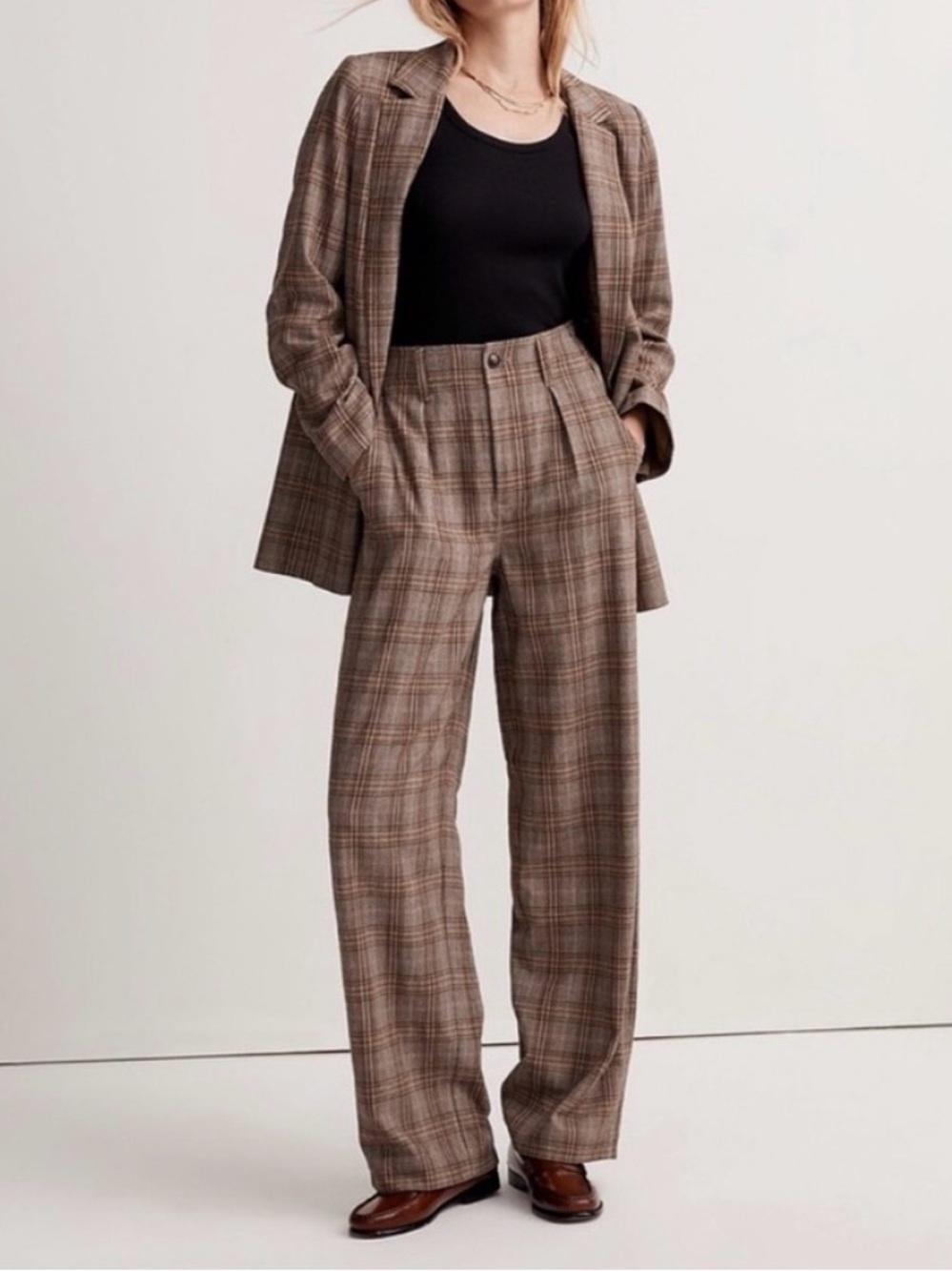 Madewell The Neale Straight-Leg Pant in Ghent Plaid size 2